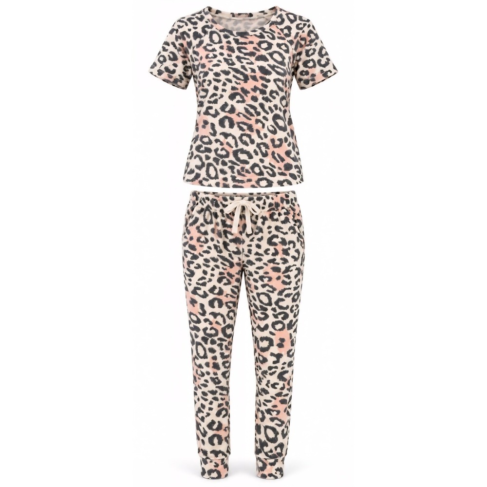 Lark + Grey Leopard Print 2-Piece Pajama Set | New With Tags